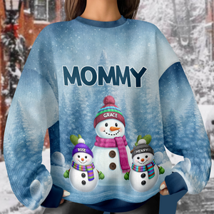 Grandma Grandkids Snowman Together - Personalized Ugly Sweater Christmas Gift For Mom Grandma CH07 899678