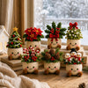 Christmas Plant Pot Crochet, Snowman Poinsettia Mini Xmas Holiday Decor Gift LM32 670261