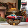 Vintage Route 66 - Personalized Car Photo Ceramic Ornament HA75 897256