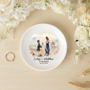 Custom Proposal Portrait Ring Dish Engagement Gift For Couple HO82 901020