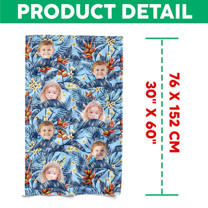 Custom Hawaii In The Air Face Human Photo Beach Towel HO82 894006