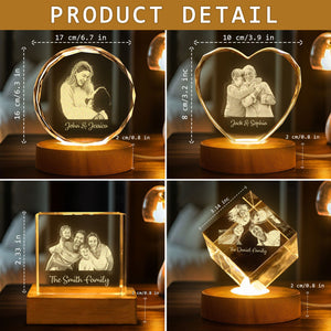 Custom Family Photo Engraved Crystal Photo With Light TH10 898179