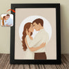 Custom Couple Portrait Photo With Drawing Style Poster Picture Frame HO82 894152