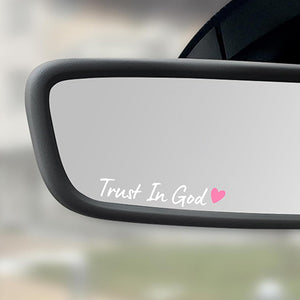 Trust In God Rearview Mirror Car Sticker, Inspirational Sticker, Religious, Christian Car Decal LM32 897455