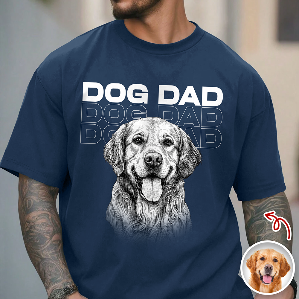 Custom Name & Photo Vintage Style Dog Cat Dad Mom Comfort Shirt LM32 669419