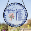 Custom Name Letter God Says I Am Flower Toile De Jouy Style Stained Glass Suncatcher LM32 895393