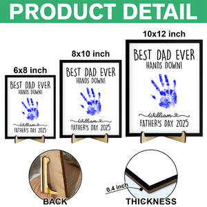 Personalized DIY Handprint Sign - Best Dad Ever Sign Wooden Plaque With Stand TH10 892983