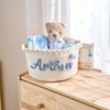Personalized Woven Basket – Custom Name Storage Basket for Baby Toys, Nursery Organizer or Pet Toy Bin, Handmade Gift HO82 903016