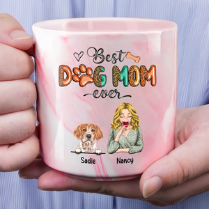 Best Dog Mom Ever Mother's Day Personalized Marble Mug TH10 892547