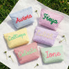 Personalized Name Seersucker Makeup Bag - Gift For Mom, Girlfriend, Women, Summer Gift HO82 902064