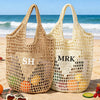 Custom Initials Beach Straw Bag - Summer Gift For Women, Mother's Day, Wife, Girlfriend HO82 902040