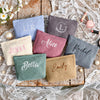 Personalized Name Embroidered Corduroy Makeup Bag - Gift For Mom, Girlfriend, Women, Summer Gift HO82 902190