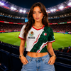 2026 México Flag Aztec Soccer Jersey Crop Tee For Women, Sport Lovers LM32 669447