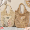 Custom Initials Beach Straw Bag - Summer Gift For Women, Mother's Day, Wife, Girlfriend HO82 902040