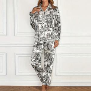 Custom Dog Breeds Chinoiserie Toile De Jouy Style Personalized Satin Pajamas HA75 892542