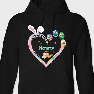 Grandma Easter Heart With Grandkids Bunny Dark Sweatshirt Personalized Gift HO82 893538