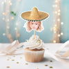 Custom Photo Mexican Fiesta Sombrero Maracas Birthday Decoration Party Cupcake Toppers HA75 892110