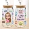 Personalized Teacher Daily Glass Can With Lid Gift For Teacher HA75 892620