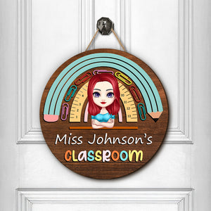 Welcome To My Classroom - Teacher Personalized Wood DoorSign Gift For Teacher HA75 892626