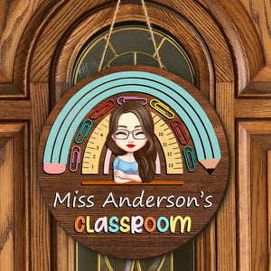 Welcome To My Classroom - Teacher Personalized Wood DoorSign Gift For Teacher HA75 892626