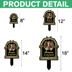 Custom Photo Forever In Our Hearts Memorial Garden Stake HA75 892678