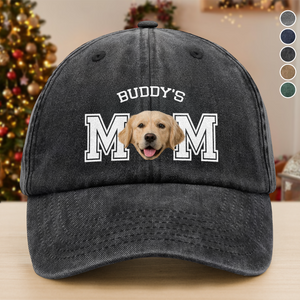 Custom Photo Dog Cat Dad Washed Denim Baseball Cap HA75 892928