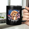 Custom Photo Dog Cat With American Flag Black Mug HA75 920082