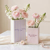 Personalized Striped Couple Name Ceramic Book Vase Engaged Gift, Gift For Bride, Wedding Couple Gift CH07 180094