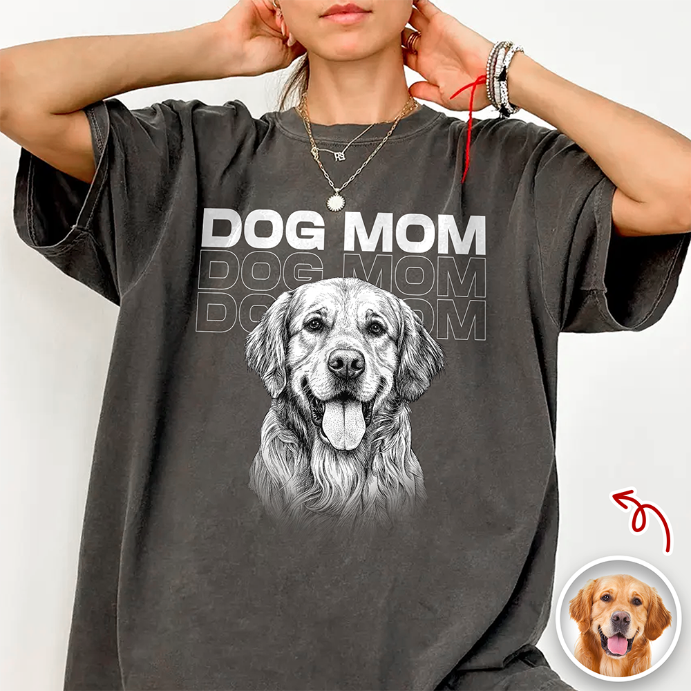 Custom Name & Photo Vintage Style Dog Cat Dad Mom Comfort Shirt LM32 669419