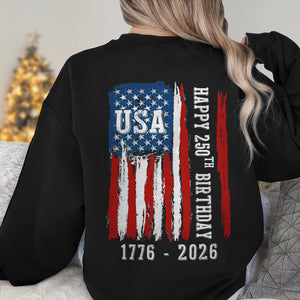 Happy 250th Birthday America Flag Back Side Dark Shirt LM32 895285