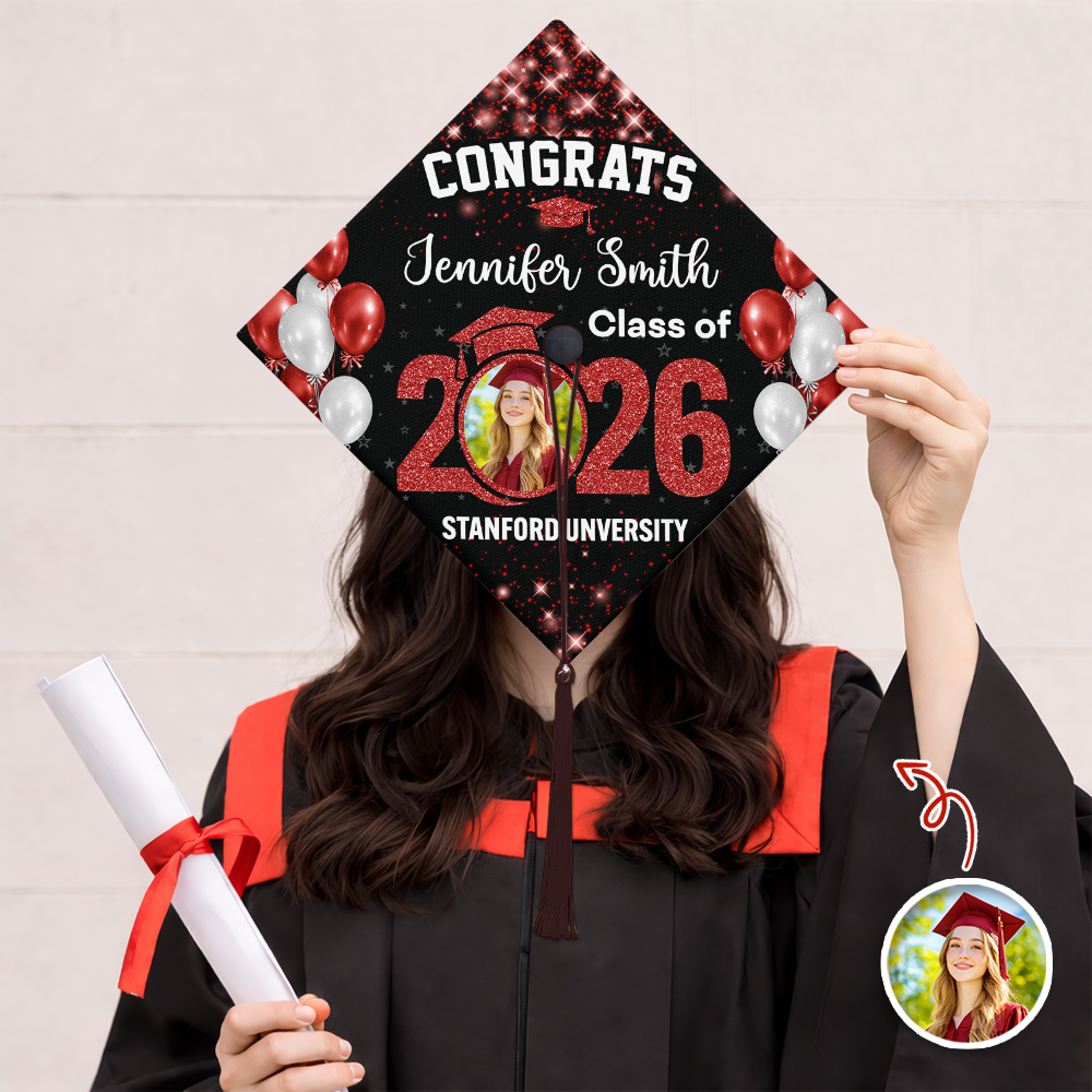 Custom Photo Class Of 2026 Personalized Graduation Cap Topper HA75 920822