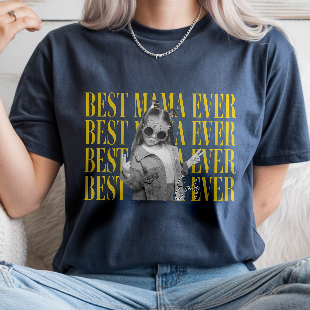 Personalized Vintage Photo Best Mom Ever, Best Mom Ever Comfort Shirt HA75 921272