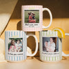 Custom Photo Father and Son Striped Mug for Dad, Grandpa New Dad Gift LM32 669199