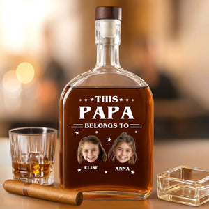 This Papa Is Powered By Love - Family Personalized Custom Whiskey Bottle - Father's Day, Gift For Dad, Grandpa HO82 894076