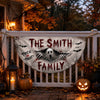 Custom Family Name Spooky Halloween Non-Pleated Fan Flag Trick or Treat Outdoor Hanging Banner LM32 669635