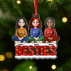 Snowy Brick Wall Besties Sisters Personalized Gift For Christmas Acrylic Ornament LM32 895947