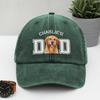 Custom Photo Dog Cat Dad Washed Denim Baseball Cap HA75 892466