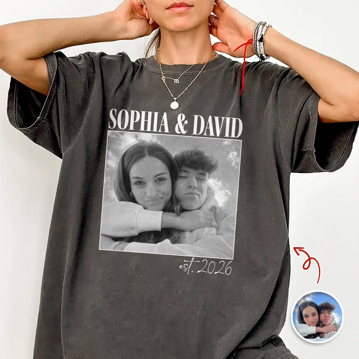 Custom Photo Couple Engagement Comfort Shirt, Vintage Couple Shirt, Wedding Anniversary Gift, Couple Gift HO82 903110