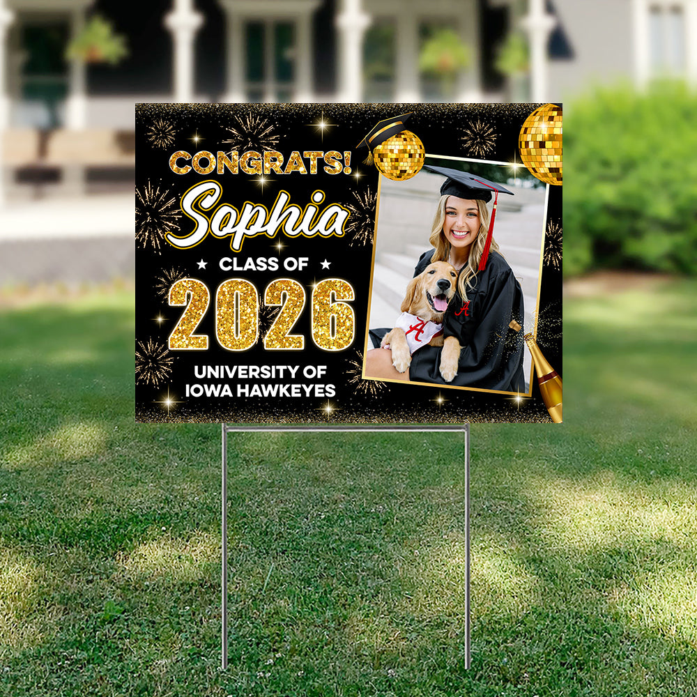Custom Photo Graduation Class of 2026 Yard Sign Personalized Party Decor CH07 910764