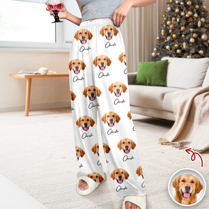 Custom Pet Portrait Pajama Pants – Personalized Dog/Cat/Person Photo & Name Gift TH10 894973