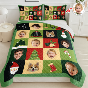 Funny Custom Face Family Christmas Pattern Bedding Set CH07 899902