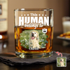 Custom Dog Cat Photo This Human Belongs To Rock Glass - Personalized Pet Lover Gift HA75 921368