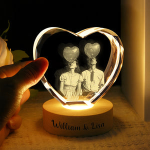 Custom Couple Photo Engraved Crystal Photo With Light HA75 898204