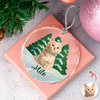 Custom Photo Cat Mosaic Style Glass Ornament Christmas Gift LM32 895049