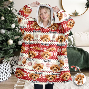 Custom Photo Have A Pawsome Christmas - Dog & Cat Hoodie Blanket HA75 898294