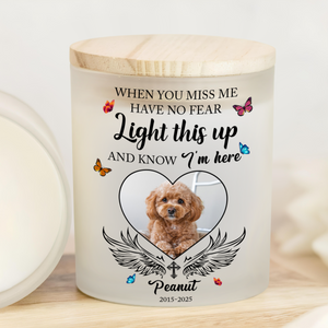 Custom Photo Love Never Leaves, It Lights Up Forever - Memorial Personalized Glass Jar With LED Candle CH07 895814