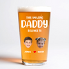 Custom Photo This Grandpa Belongs To Grandchildren Print Beer Glass Father's Day Gift HA75 892174