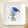 Personalized Graduation With Birth Flower Jewelry Dish HO82 901828