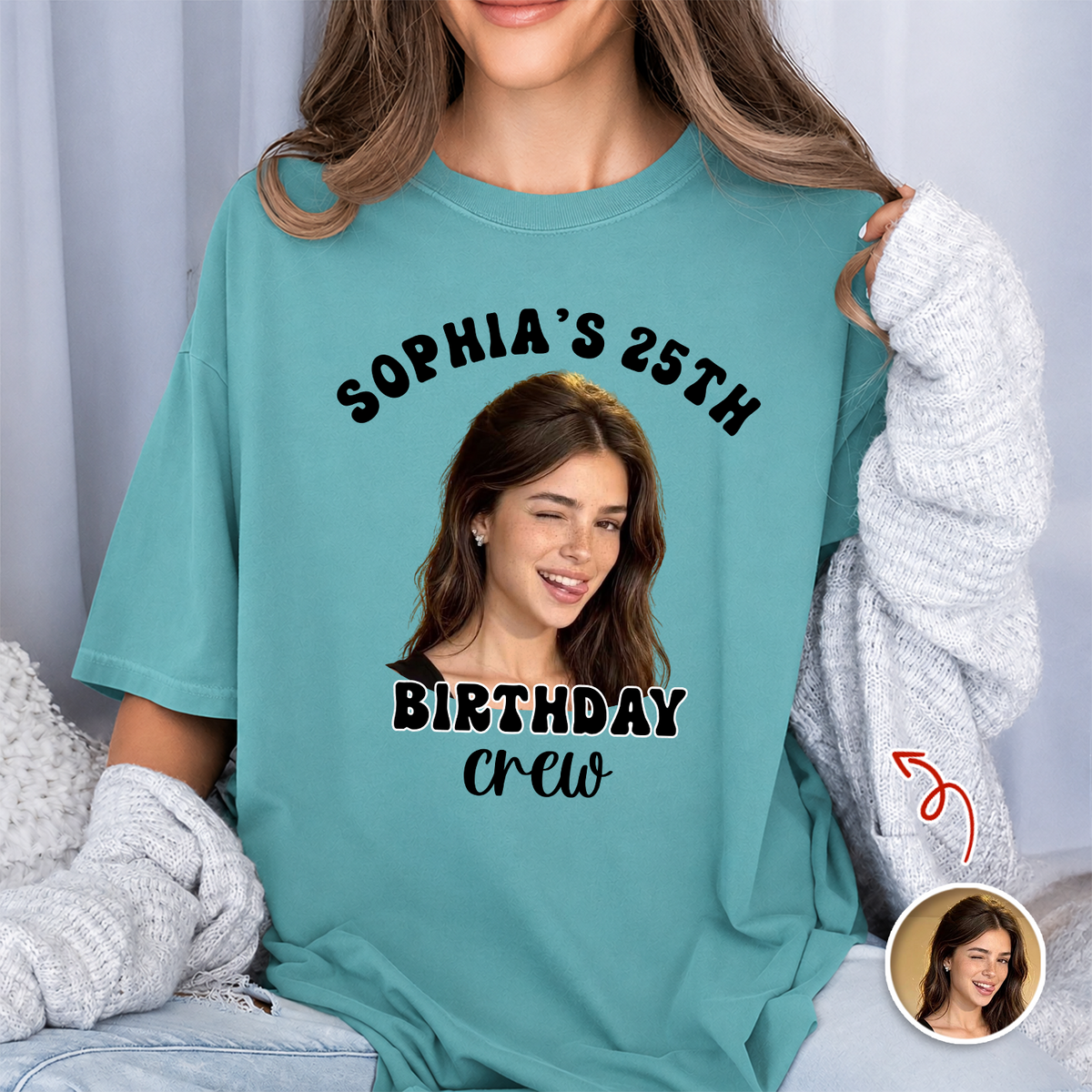 Custom Photo Birthday Crew Comfort Shirt - Personalized Birthday Party Shirt TH10 170407