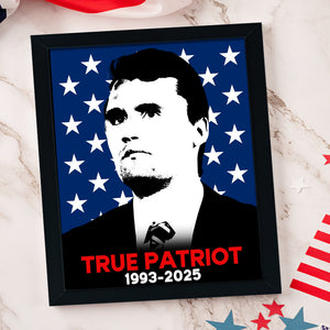 American Patriot Charlie Kirk With USA Flag Picture Frame HO82 65818